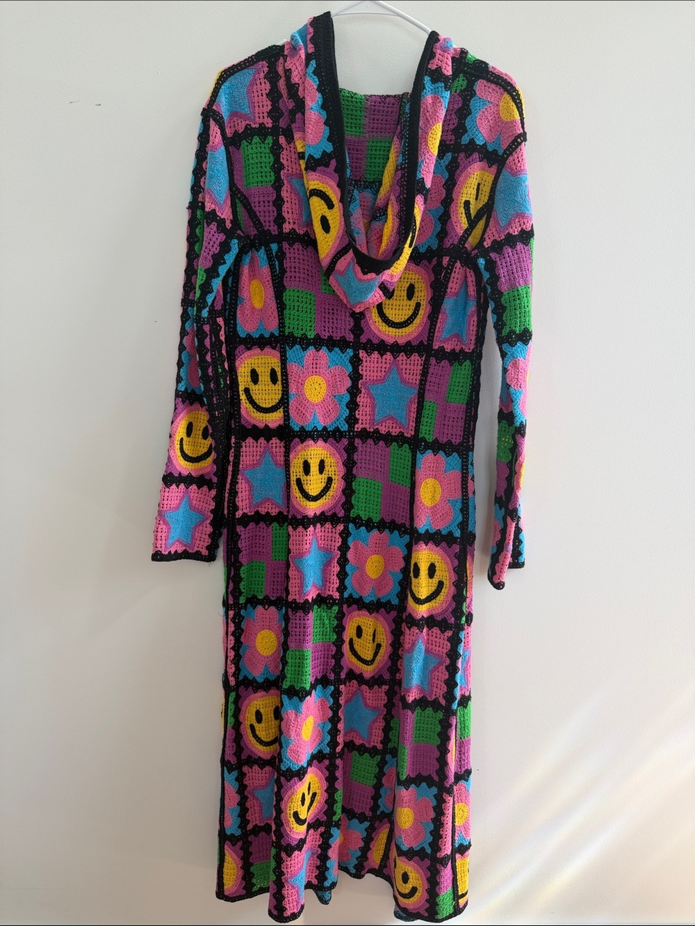 Delia*s Women’s XS/S Bestie Crochet Smiley & Flower Jacket - Picture 5 of 7